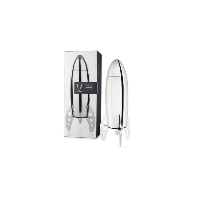 Viski Rocket Cocktail Shaker with Strainer Bar Set, Martini Shaker, Mixed Drink Shaker, Stainless Steel Cocktail Shaker, Bartending Tools, 24oz