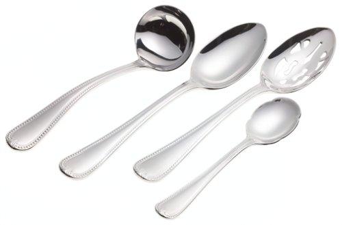 Lenox Vintage Jewel Frosted 4-Piece Stainless Steel Hostess Set, Silver -