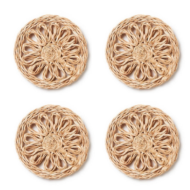 Raffia Coaster, Set of 4