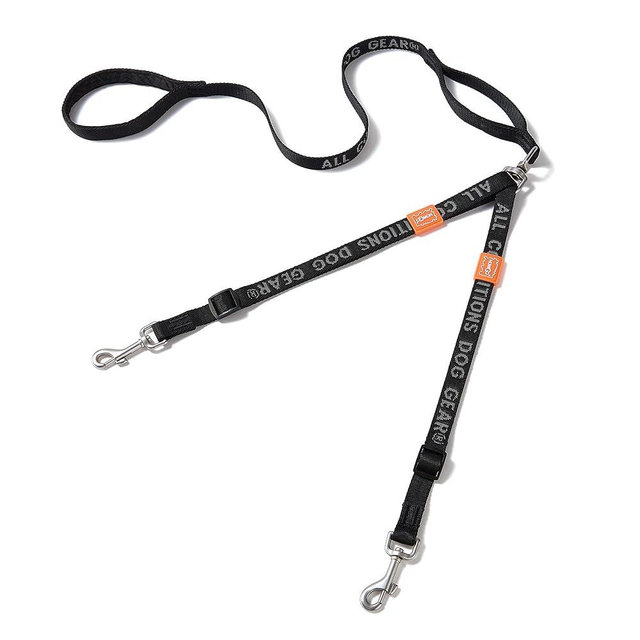 HOWGO Double Dog Leash, No Tangle 360° Swivel, Adjustable Two Padded Handles, Double Clip Dog Leash Coupler Splitter Breeds (Black, 4/5'' x 4.8 FT, Std)
