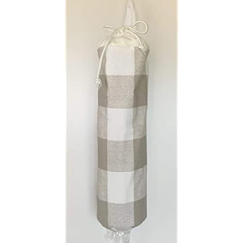 Plastic Bag Holder/plastic bag organizer/grocery bag dispenser, (natural buffalo with cord)
