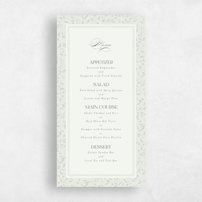 Green Greenery Wedding Menu - Manado
