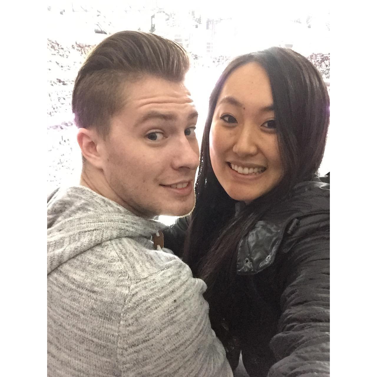 One of our first dates watching the Stars hockey game