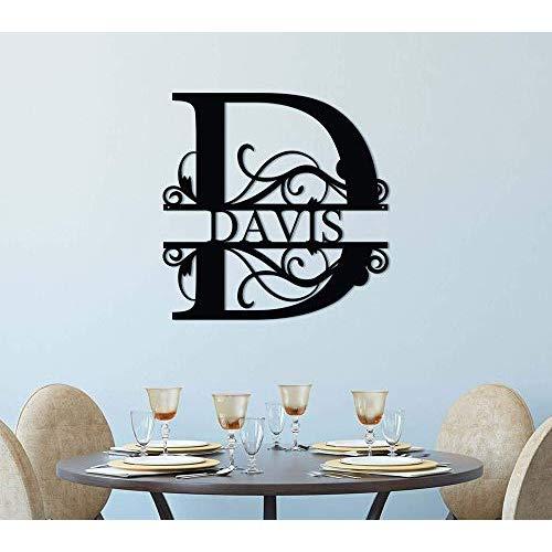 Custom Metal Name Sign - Split Letter Name Sign - Personalized Last Name Sign - Door Hanger - Outdoor Metal Sign - Wedding Gift - Monogram