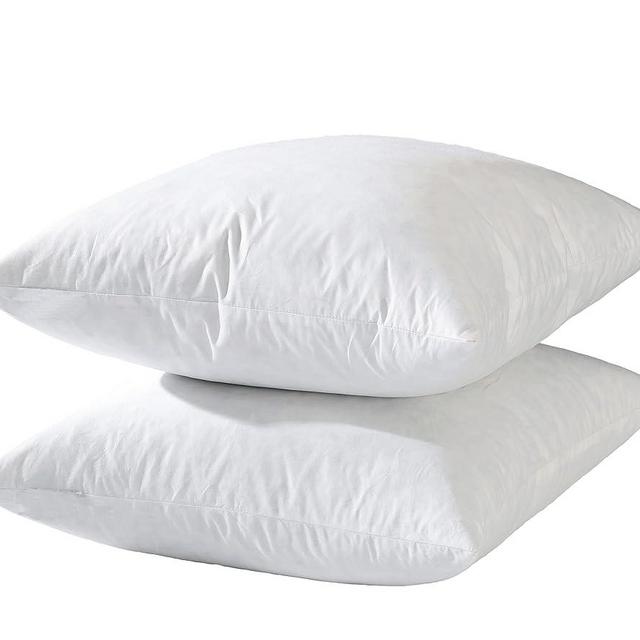basic home Euro Pillow Inserts 28x28 - Down Feather Pillow Inserts-Cotton Fabric-Set of 2-White.