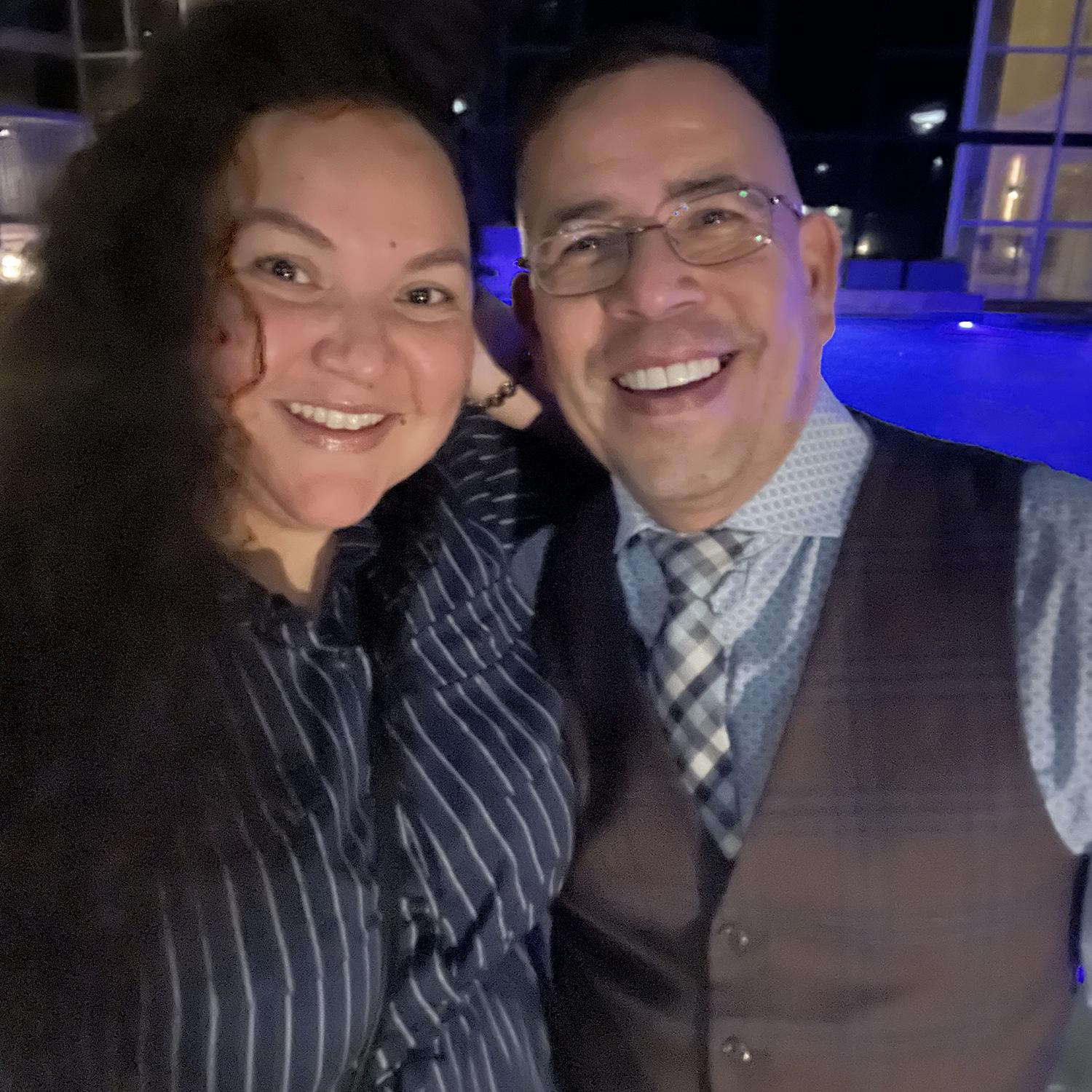 Caught in a wind tunnel outside of our hotel in Dallas, TX.
