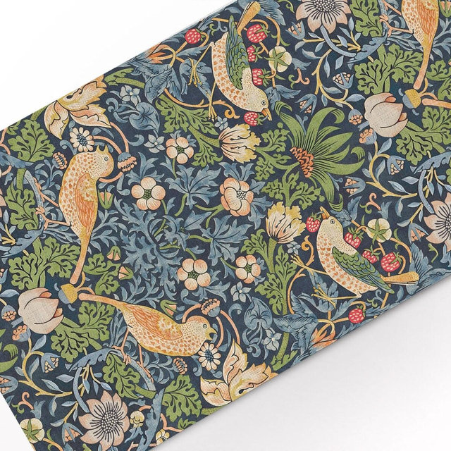 Table runner, William Morris, Strawberry Thief, LARGE pattern custom size table runner, 100% linen, linen table top