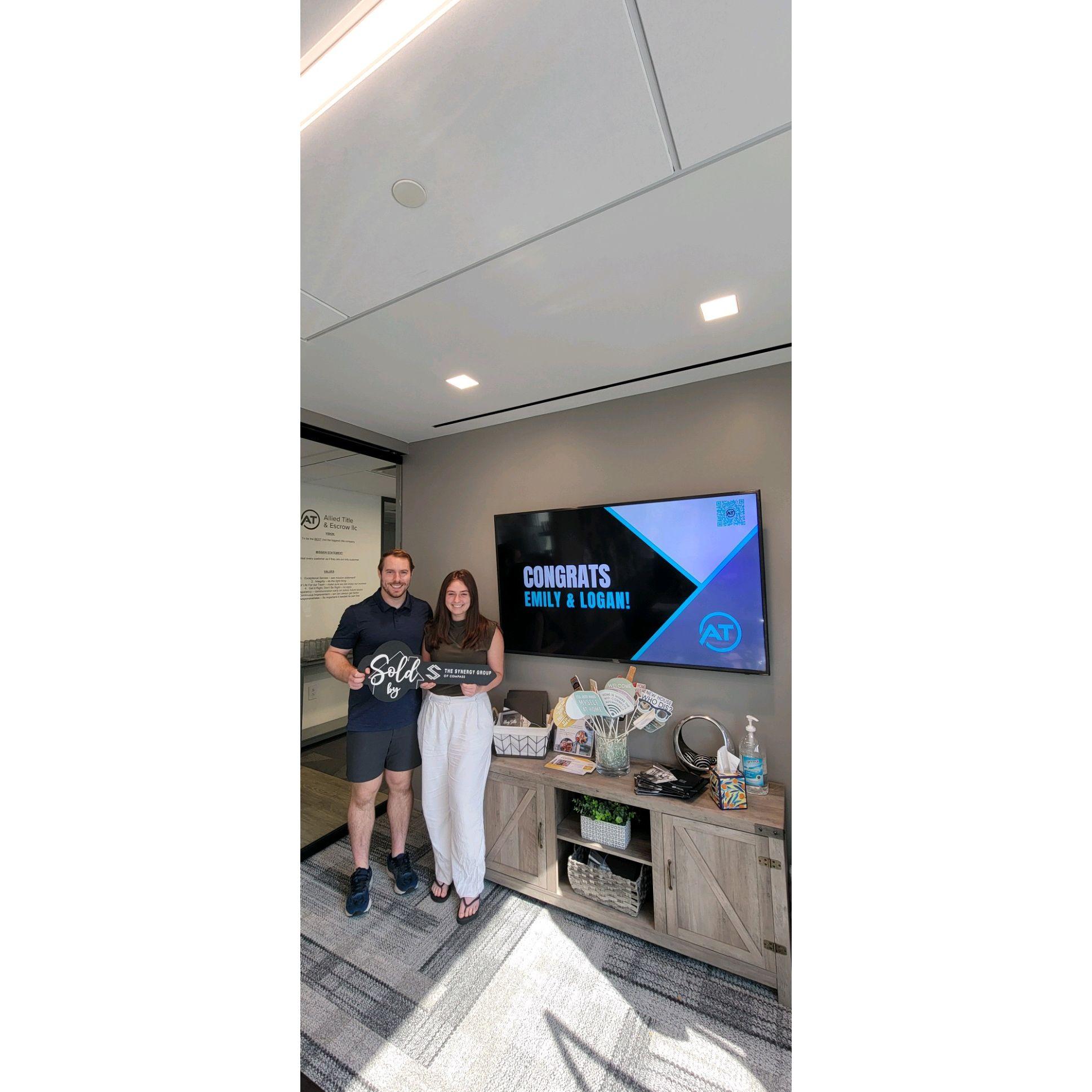 August 2024 - Logan & Emily closing on their dream home in Virginia