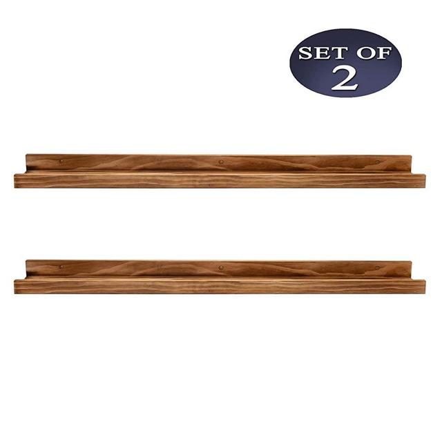 AZSKY Wall Ledges Picture Shelf Display Floating Shelves 48-inch, Set of 2, Picture Ledge Shelf Wood for bedrooms,Office,Living Room, Kitchen