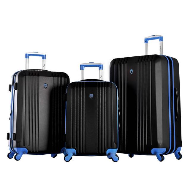 Olympia USA Apache II 3pc Luggage Set - Black/Blue