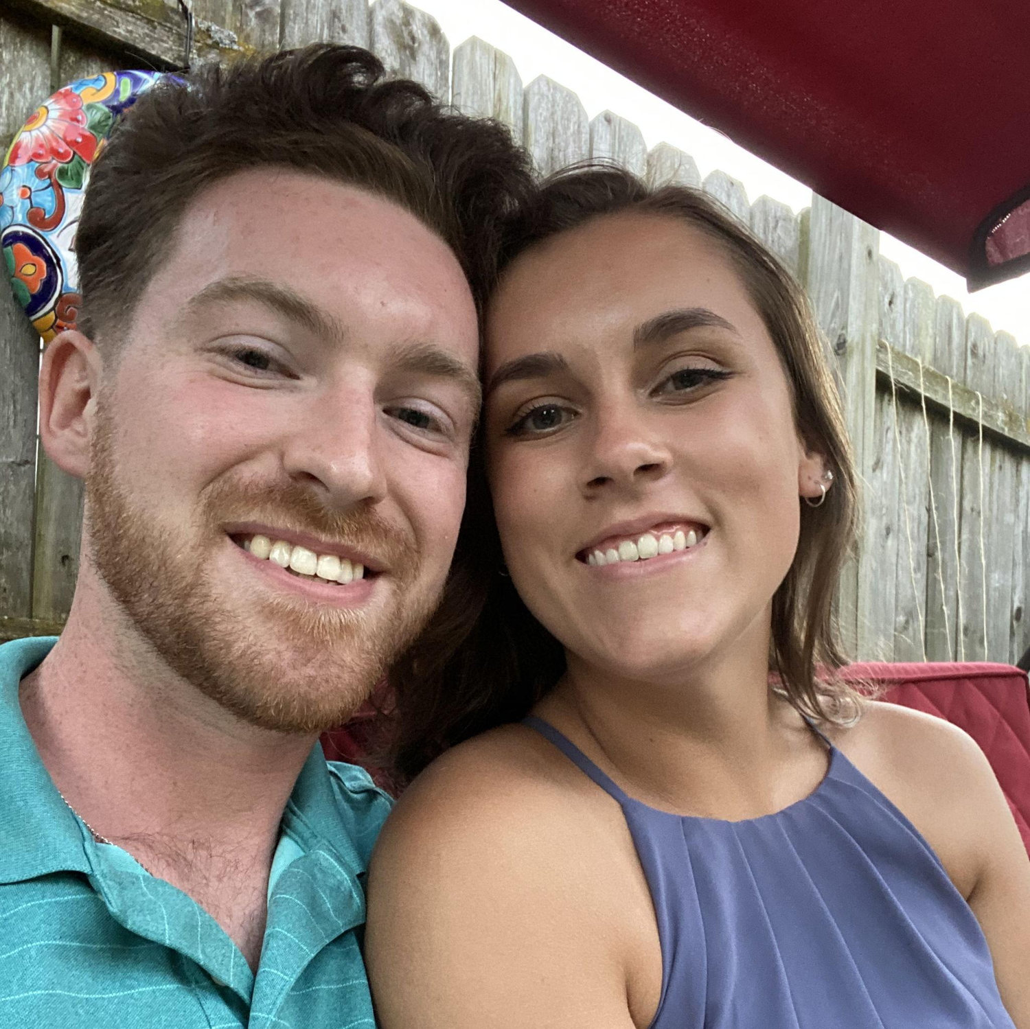 This was taken when Amber visited Nick after getting graduation photos taken at Le Moyne College. Photo taken June 11th, 2020.
