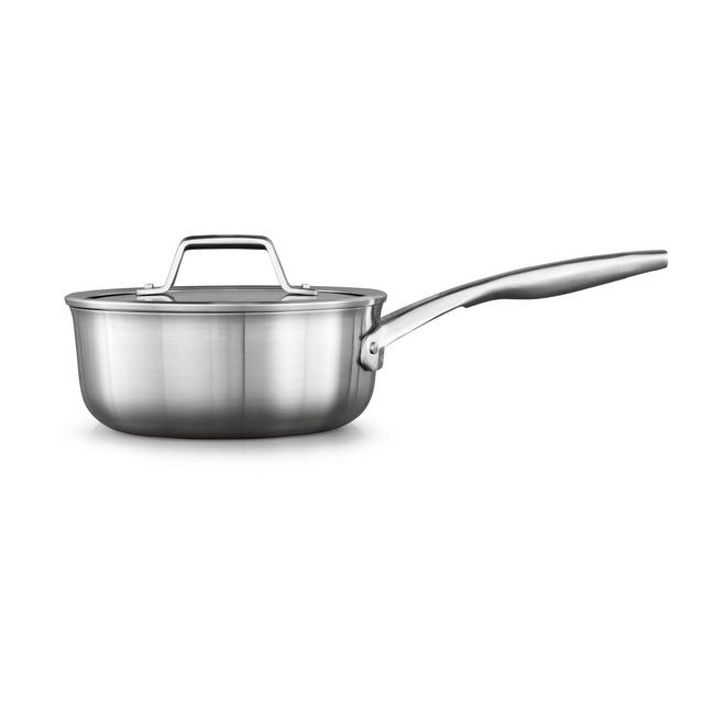 Calphalon Premier Stainless Steel Cookware, 3.5-Quart Sauce Pan with Pour  and Strain Cover - Macy's