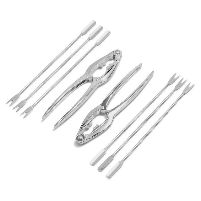 Sur La Table Seafood Kit, Set of 8, Silver