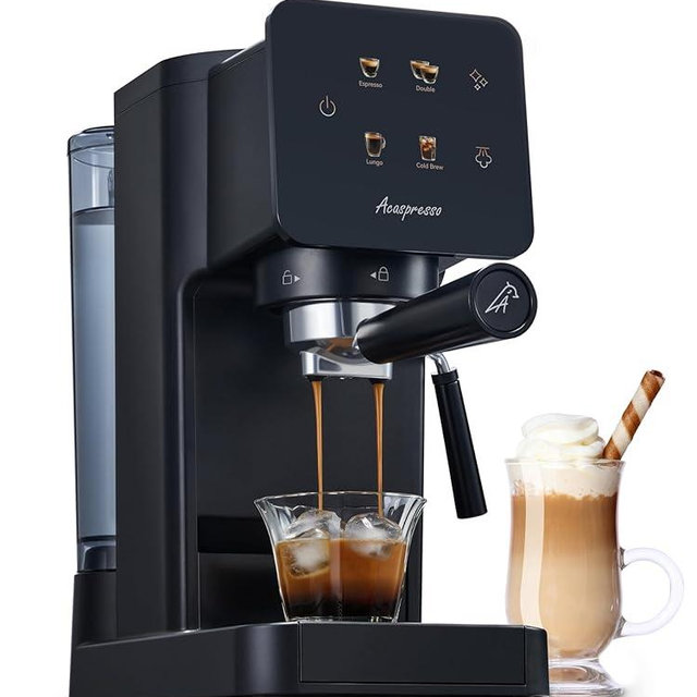 Acaspresso Espresso Machine with Touchscreen, 20 Bar Espresso Maker with Milk Frother and Steam Wand, Cold Brew Coffee Machine for Home, Latte Cappuccino Maker, 41oz Removable Water Tank