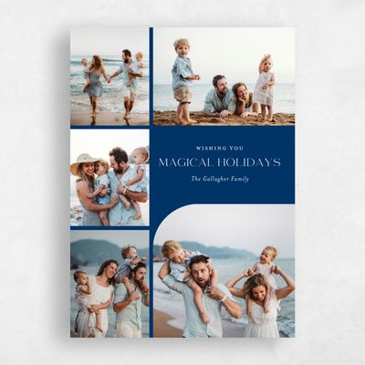 Dark Royal, Blue Holiday Card - Paige