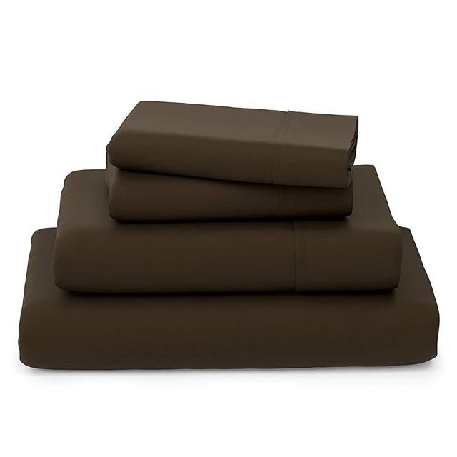 Cosy House Collection Luxury Bamboo Sheets - 4 Piece Bedding Set - Bamboo Viscose Blend - Soft, Breathable, Deep Pocket - 1 Fitted Sheet, 1 Flat, 2 Pillow Cases - Queen, Chocolate