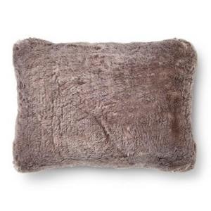 Gray Faux Fur Oblong Throw Pillow (14"x20") - Threshold™