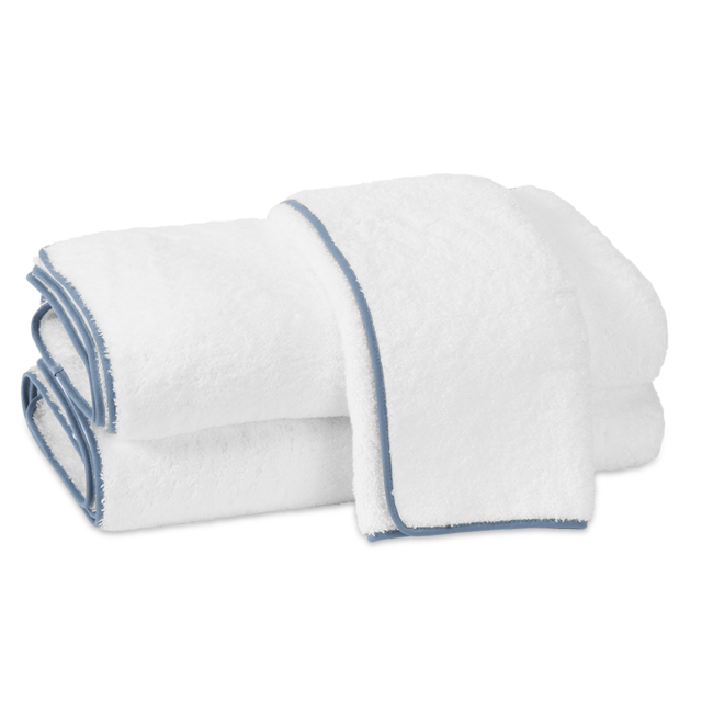Cairo Hand Towel, White & Sea