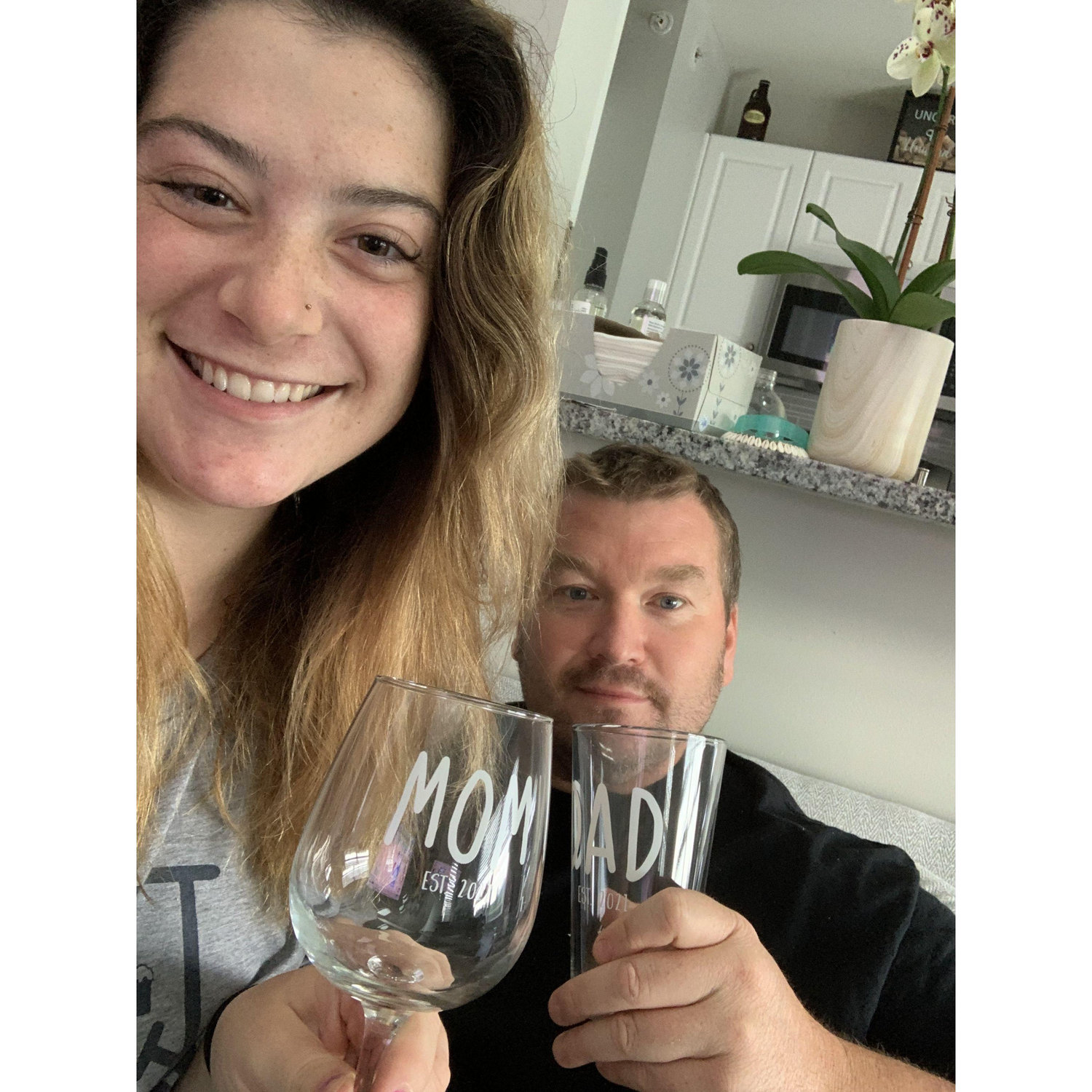 Finding out we were pregnant in August 2020