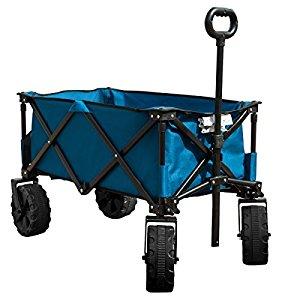 TimberRidge Folding Camping Wagon/Cart - Collapsible Sturdy Steel Frame Garden/Beach Wagon/Cart