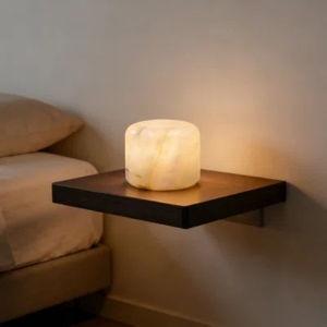 Marble Lamp Night Light Touch Bedside Table Lamp for Bedroom,Type-C Rechargeable Small Desk Bedside Small Lamps,Eye Caring Dimmable LED Ambient lamp