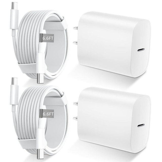 Phone 15 Pro Max Fast Charger,Phone Charger Fast Charging,20W USB C Phone Fast Charger Block & 6.6FT Long USB C Cable for Phone 15/15 pro/15 pro max/15 Plus,iPad Pro 12.9/11 in,iPad air 5/4