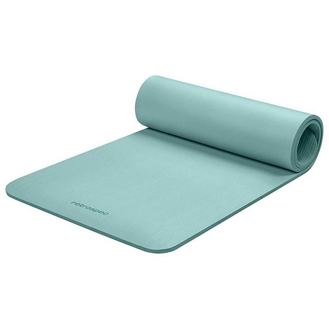 Retrospec Solana Yoga Mat 1" & 1/2" Thick w/Nylon Strap for Men & Women - Non Slip Exercise Mat for Yoga