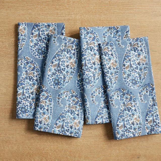 Carolina Paisley Cotton/Linen Napkins, Set of 4