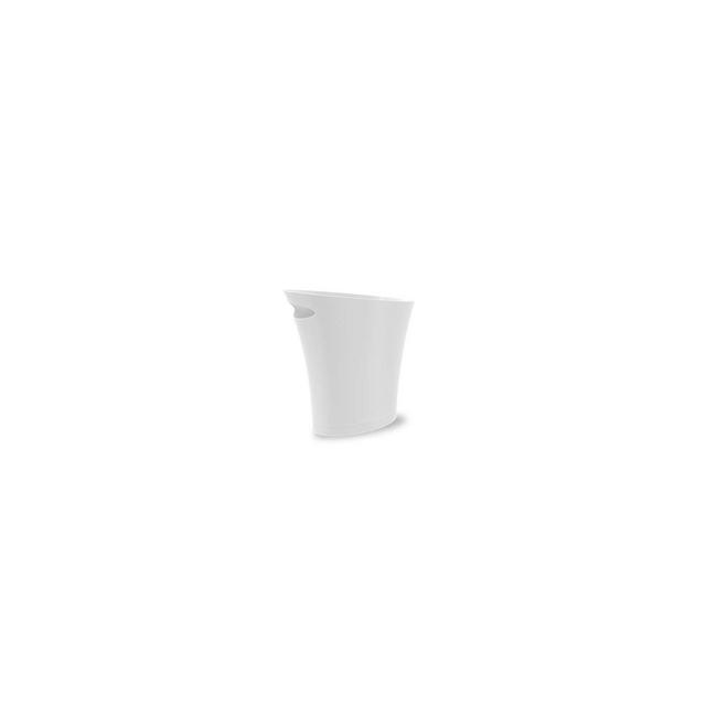Umbra Skinny Sleek & Stylish Bathroom Trash, Small Garbage Can 2 Gallon Capacity, Metallic White