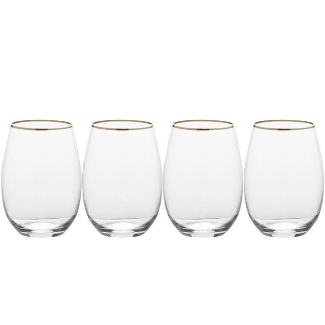 Mikasa Julie Gold Set of 4 Stemless Wine Glasses, 19.75-Ounce