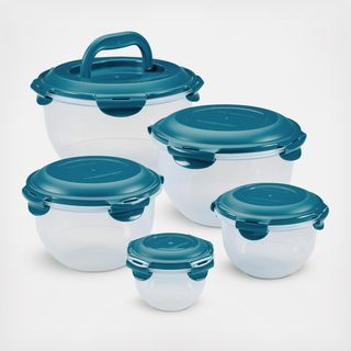 Leak-Proof Nestable 10-Piece Round Food Storage Container Set