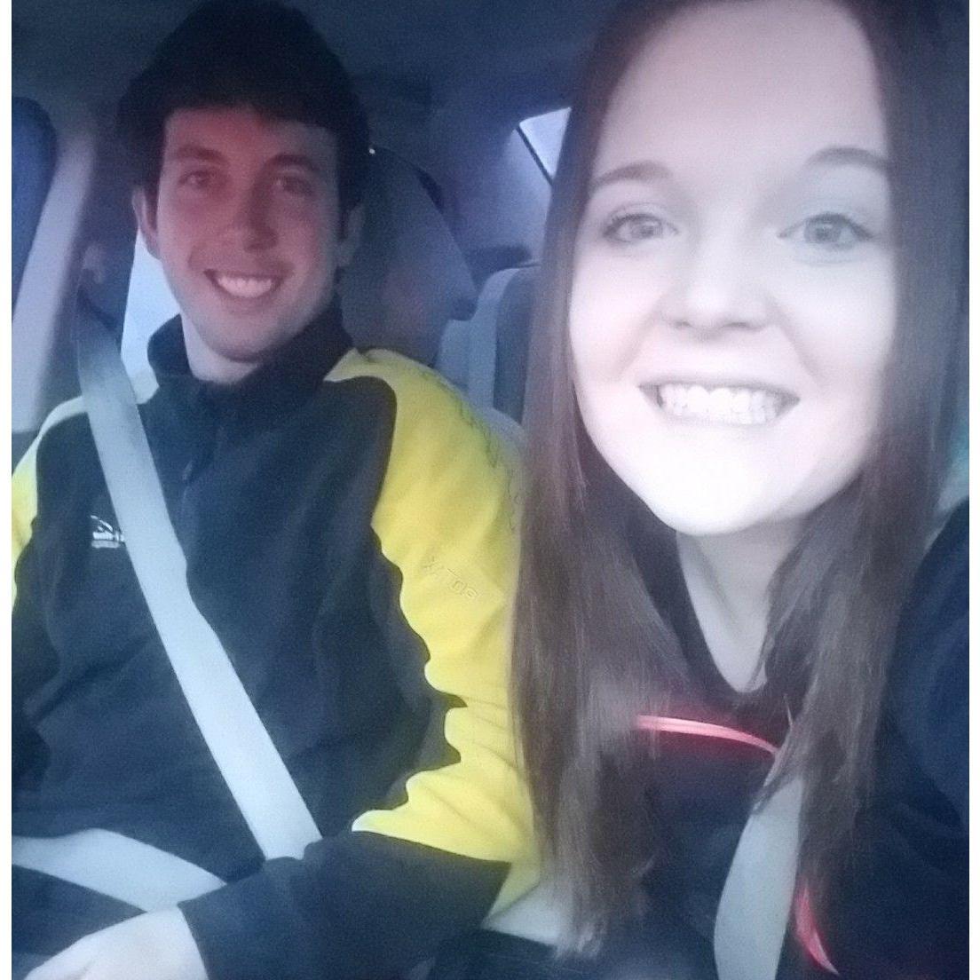 A selfie the first time we went to the hill climbs  in Jackson Hole together!