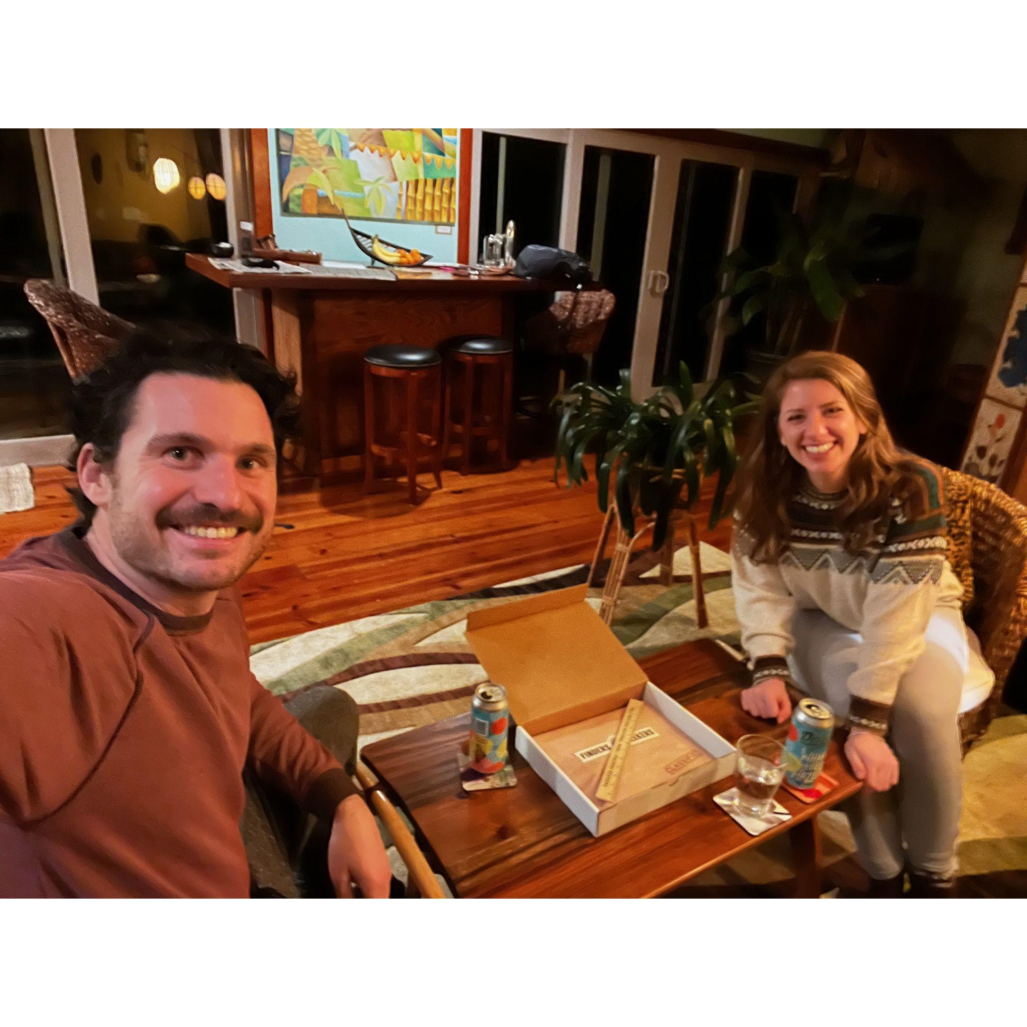 After spending Christmas apart, we planned a getaway at an Airbnb in Auburn, CA (since become our favorite regional escape destination). Rode out the atmospheric rivers here. December-January 2023.