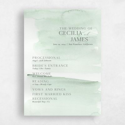 Green Standard Wedding Program - Loreto