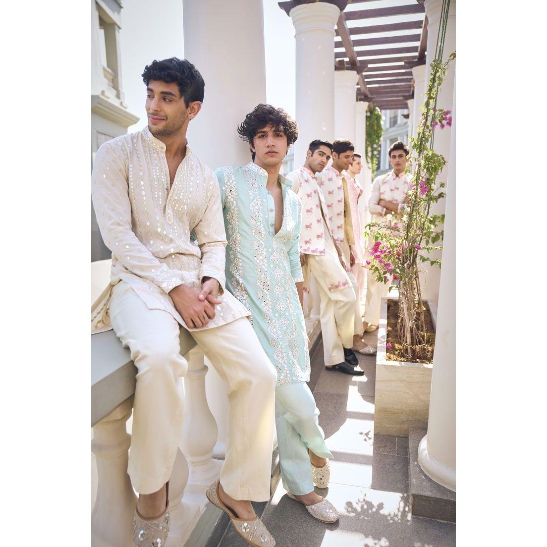 Here’s an example of a traditional Indian kurta, which can be paired with trousers, churidar, or dress pants.