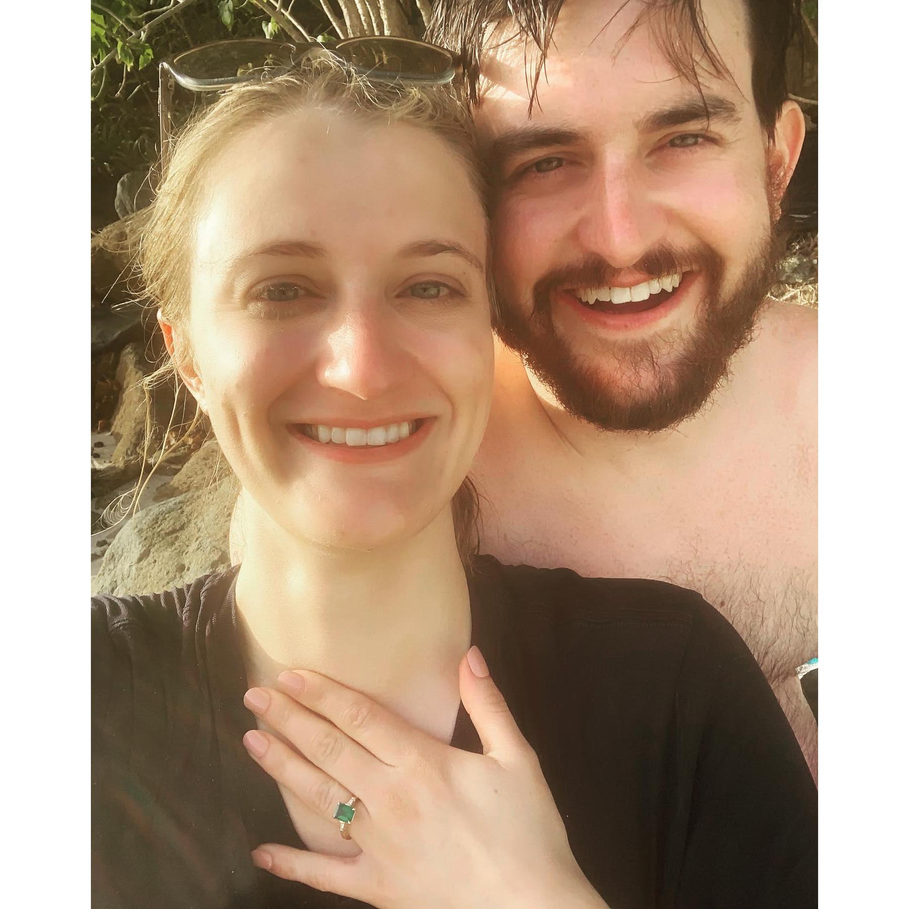 Us about 20 seconds after he proposed and I stopped caring about how ridiculous we looked!