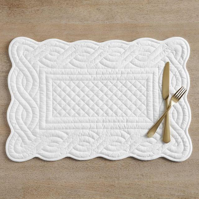 Heirloom Quilted Placemats, Set of 4 - White