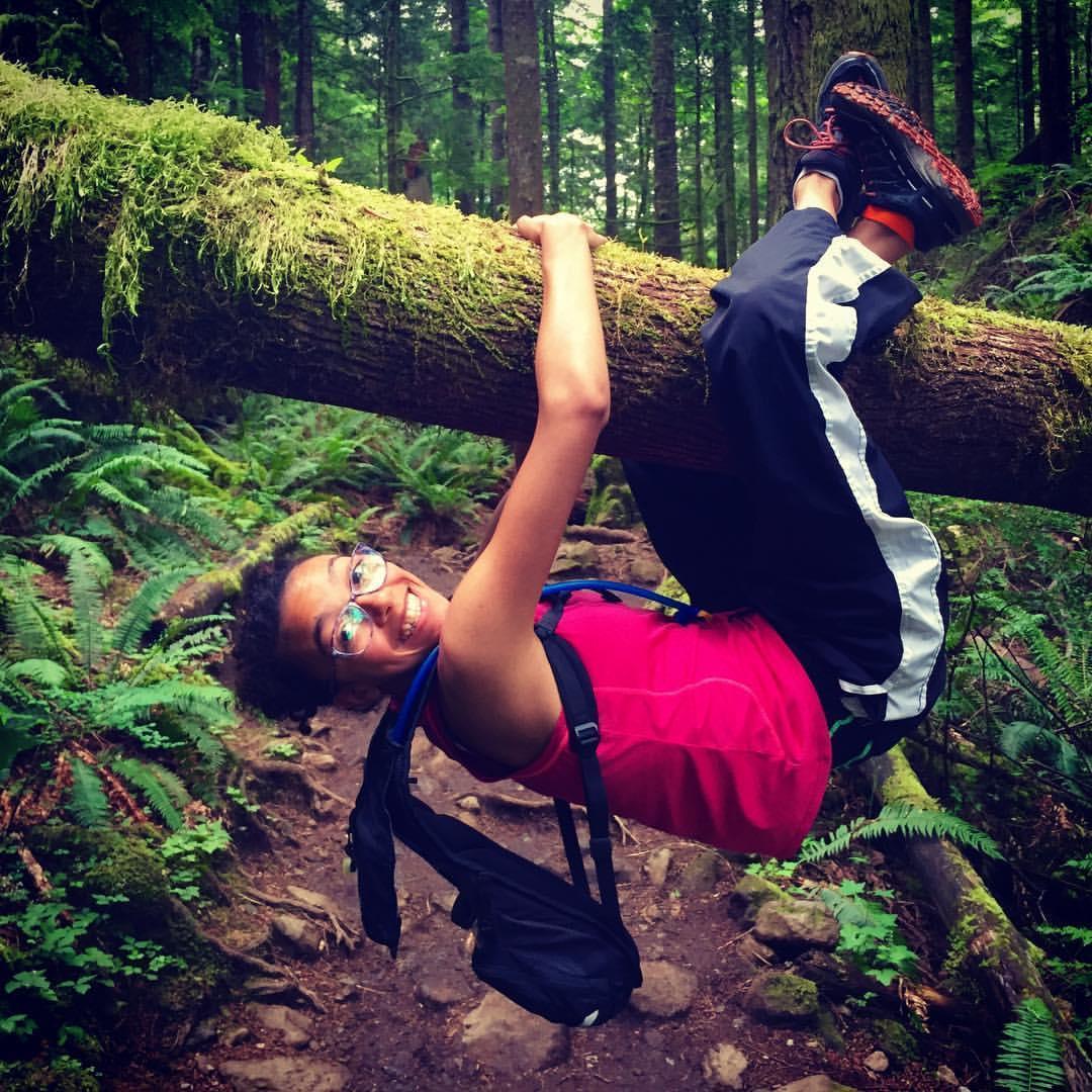 Tori can get a bit goofy on hikes!