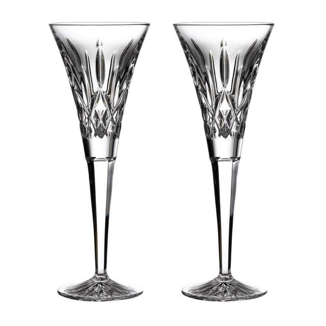 Waterford Lismore Crystal Flutes, Set of 2, Clear