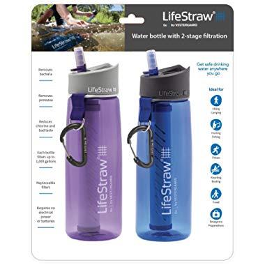 LifeStraw Go Water Filter Bottles with 2-Stage Integrated Filter Straw for Hiking, Backpacking, and Travel