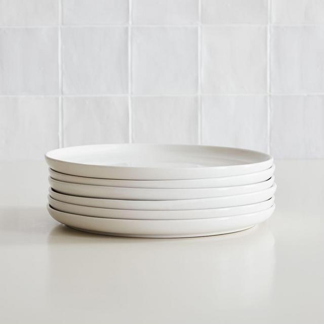 Dinnerware Stoneware, Dinner Plate, Stoneware, White, Set of 6