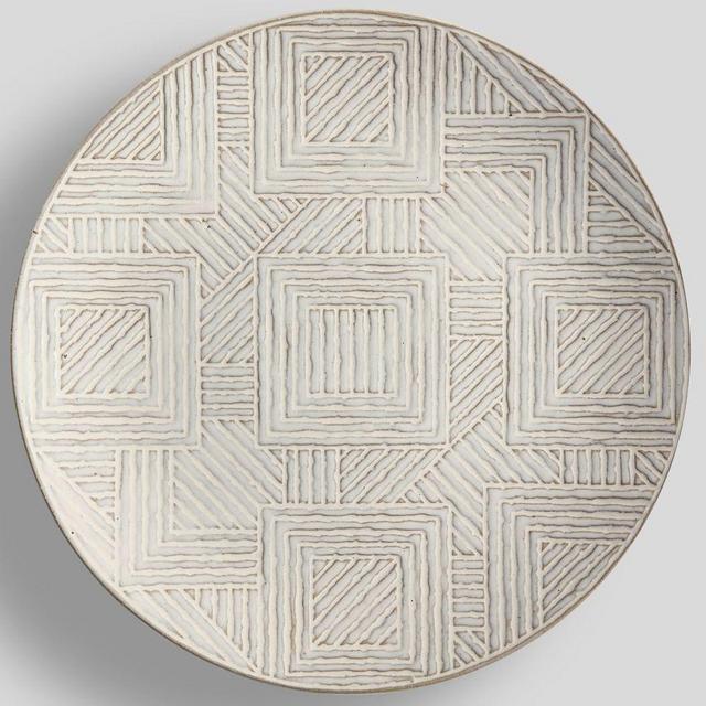 Sweet July Stoneware Serve Platter - Reactive White
