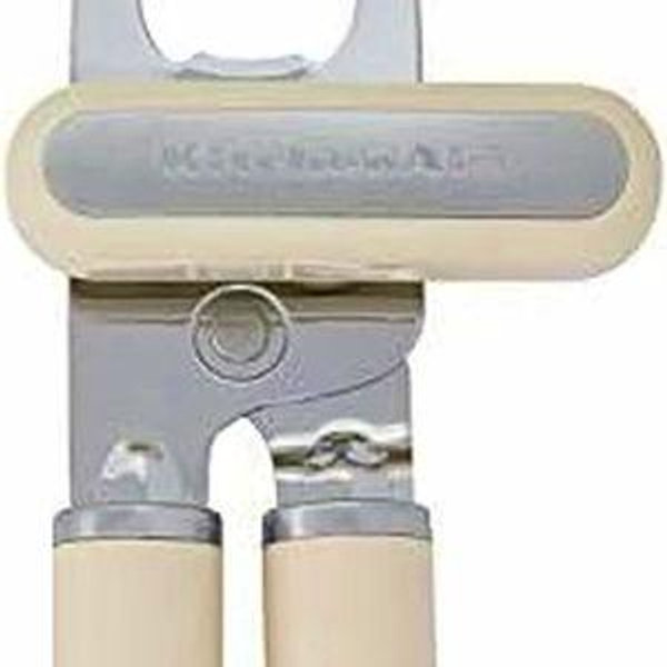 KitchenAid Classic Multifunction Can Opener and Bottle Opener Easy to Use, Razor Sharp Stainless Steel Cutting Wheel, Soft Ergonomic Handles, Almond Cream