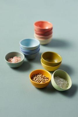 Ceramic Pinch Bowls, Blue Set of 4