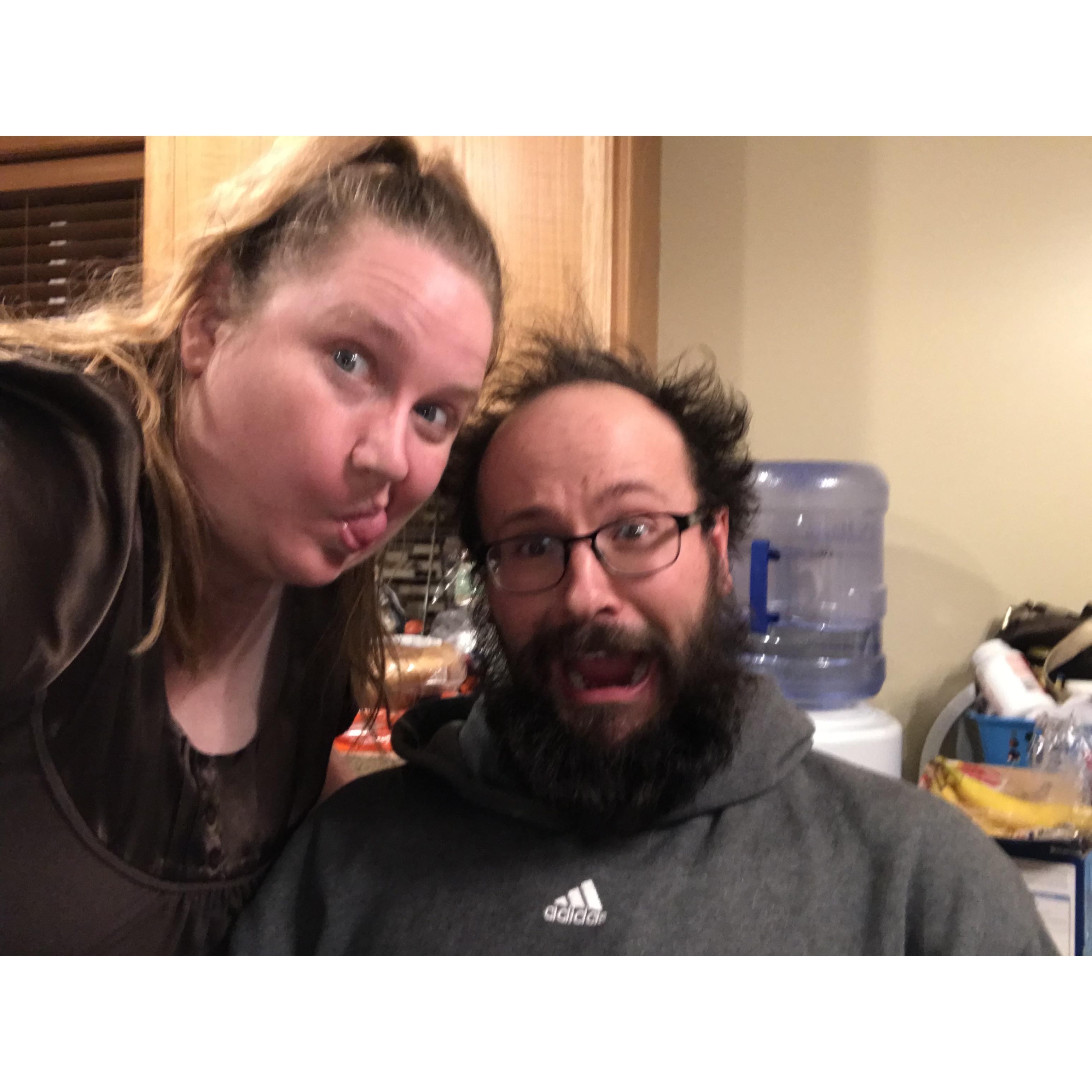 being goofy together always having fun with lots of laughs