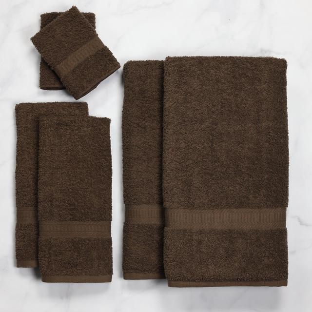 Mainstays Basic Bath Collection - 6-Piece Bath Set, Solid Brown Basket