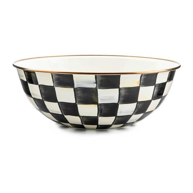 MACKENZIE-CHILDS Courtly Check Enamel Everyday Bowl, Serving Bowls for Entertaining, (Extra Large)