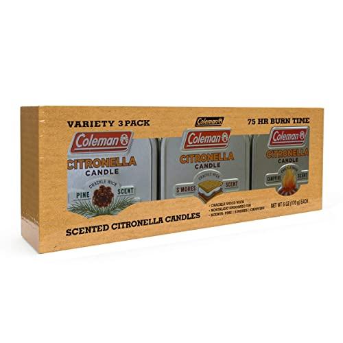 Coleman Scented Citronella Candle with Wooden Crackle Wick - 6 oz Tin