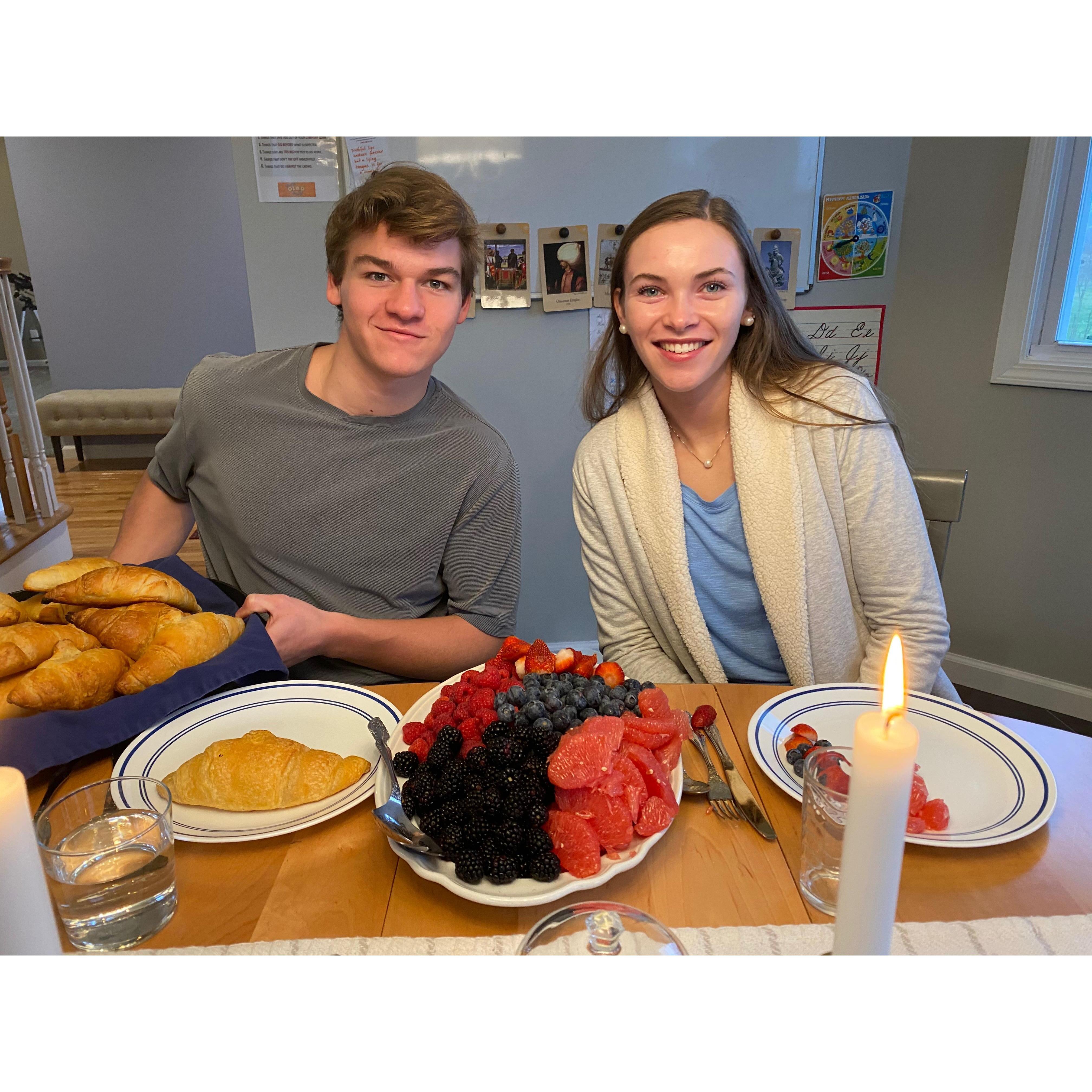 Breakfast the day of our engagement