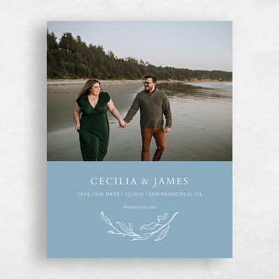 Blue Fall Wedding Save the Date - Everhart Photo